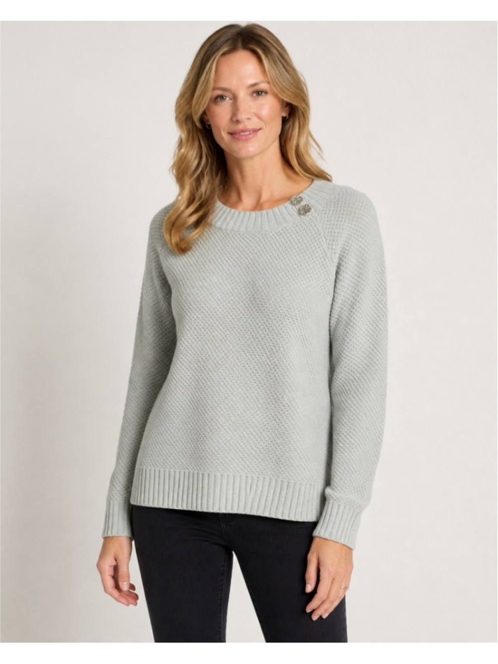 Women's Bob Timberlake Crew Neck Sweater Size L Grey